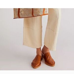 Free People NOVA Tan Leather Mules 39